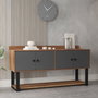 Hanah Home Consola Mn04-Ba, 180x93.2x85 cm, Tablero de Partículas Melaminado, Nogal y Antracita
